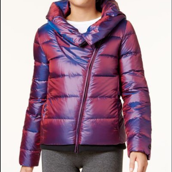 New! NIKE Sportswear Down Filled Puffer Jacket Metallic Purple Hip Size Large - Picture 3 of 13